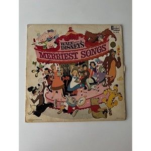 Walt Disney's Merriest Songs LP Disneyland Records DL 3510 VG MONO 1968